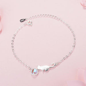 Fashion Moonstone Cute Animal Crystal Sweet Cat Temperament Bracelets